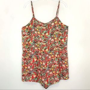 Lucca Couture Floral Sleeveless Romper Spaghetti Strap size large